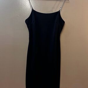 Black Chain-Strap Slip Dress